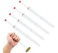 4Pcs Pickle Grabber 8inch, Stainless Steel and Plastic Pickle Jar Fork Pincher Tool, Practical Pickle Picker for Kitchen Food Olive Pepper Pickle(red)