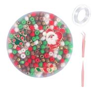 4PCS Picky Pad Reusable Sensory Kit, Christmas Edition with 10m Elastic String and 2 Tweezers, Stress Relief Toy for Focus and Relaxation, Non-Sticky Skin Picking Fidget Toys, Skin Picking Pocket Pads