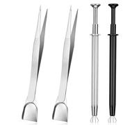 4Pcs Piercing Ball Grabber Tool Set, Diamond Claw Grabber Pick Up Tool, Precision Stainless Steel Jewelry Locking Tweezers for Tiny Objects Electronic Components