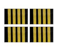 4Pcs Pilot Epaulets Shoulder Board Four Bars Gold Stripes Uniform Captain Epaulets Hardboard Aviators Epaulette Sliders for Men and Women Cosplay 3x2Inch
