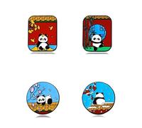 4Pcs Pin Badges, China's Cute Panda Palace Museum Brooch Pins Badges Set for Backpacks, Clothing, and Hat Decorations Novelty Accessories Gifts for Women Girls Birthday Gift