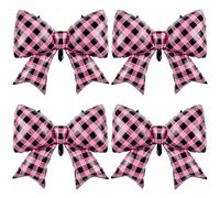 4Pcs Pink Black Gingham Bow Balloons/Sweet & Sassy Y2K Party Decorations/coquette Birthday Party/Little Devil Aesthetic/Bad Girl Birthday/Checkered Plaid Foil Balloon, Girls Night Out Decor
