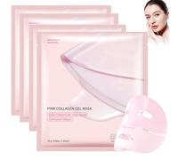 4PCS Pink Collagen Jelly Gel Face Mask - Korean Glass Skin Mask for Deep Moisturizing & Anti Wrinkle - Collagen Overnight Face Mask - Hydrating Sheet Masks Skincare for All Skin Types