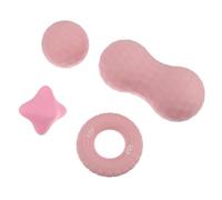 4pcs Pink Silicone Yoga Massage Ball Set for Muscle Relief, Adults | Peanut Roller and Ball Design, for Arms and Trigger Points, Home Workout and Yoga Use