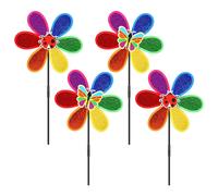 4Pcs Pinwheels for Garden,Colorful Flower Rainbow Garden Windmill