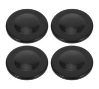4pcs Pipe Hole Cover Plate Black Plastic with Smooth Finish | Tool-free Install for Kitchens and Laundry Rooms, Covers Standard Anchor Holes, Modern Minimalist Style