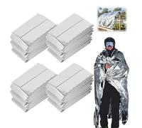 4PCS Plant Growth Mylar Films High Reflective Mylar Film Silver 210 x 130cm Emergency Foil Cover Survival Thermal Blanket for Outdoors Hiking First Aid Greenhouse and Garden Planting Accessory