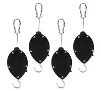 4pcs Plant Pulley, 25kg/55lbs Capacity Heavy Duty Retractable Hanging Basket Pulley Adjustable Plant Hanger Flower Basket Hook Up to 160cm/5.25ft for Garden Hanging Baskets and Birds Feeder