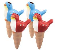 4Pcs Plant Watering Globes Bird Shaped Self Watering Plant Spikes 110ml Terracotta Vacation Planter Devices with Automatic Irrigation Spikes for Indoor Outdoor Use & Keep Soil Moist(Blue+red)