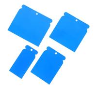 4pcs Plastic Body Filler Spreader with Ergonomic PP Handle | Pointed Edge, Smooth Curved-surface Control, Even Putty and Sealant Distribution, Blue Finish for Hoods Doors