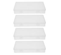 4pcs Plastic Cash Organizer Tray for Desk, Rectangular Money Storage Box with Single Compartment, Versatile Use for Office and Home Cash Handling and Coin Storage