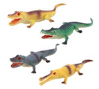 4PCS Plastic Crocodile Figure Crocodile Hunter Action Figure Animal Toy Por Party Favors Prizes Rewards (Yellow Green Grey)