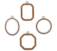 4pcs Plastic Cross Stitch Hoops for Needlework and Sewing, Non Slip