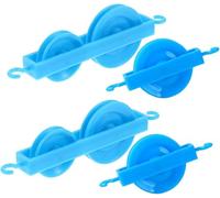 4Pcs Plastic Double & Fixed Pulley Set Mechanical Transmission Experiment Kit Physics Simple Machine Teaching Apparatus Force Lifting Demonstrator For Student Lab Mechanics Exploration