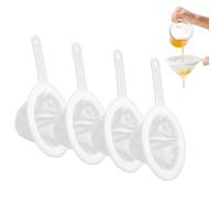 4pcs Plastic Fine Mesh Strainer, Kitchen Household Sieves Strainers, 100/200/300/400 Mesh Strainer Food Filter for Juice Coffee Flour Milk Tea