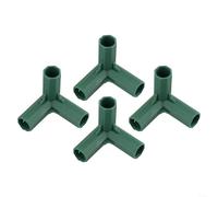 4Pcs Plastic Garden Plant Frame Awning Connector Set for 16mm Tube Multiple Joint Styles DIY Greenhouse Bracket Green Easy Install(Right-angle 3ways)