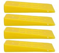 4pcs Plastic Logging Wedge Tool with Anti Slip Teeth for Tree Felling | Yellow Plastic, 6 Inch Size, Small Logging Wedge Kit, for Logs and Trees, Outdoor Storage Use