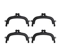 4PCS Plastic Purse Frames Black Coin Purse Kiss Lock Clasps 8.5CM Crochet Bag Handles Frames for Bag Frame Closure Hardware