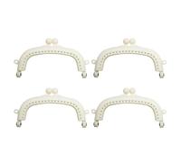 4PCS Plastic Purse Frames White Coin Purse Kiss Lock Clasps 8.5CM Crochet Bag Handles Frames for Bag Frame Closure Hardware