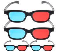 4pcs Plastic Red Blue 3d Glasses for Projector Tv Viewing