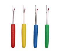 4Pcs Plastic Reusable Handle Craft Stitch Unpicker Seam Ripper Sewing Tool Take Out Stitches Cutter Durable (Random Color)