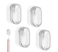 4PCS Plastic Toothbrush Holder Wall Mounted Dustproof with Cover, Independent Portable Dustproof Adhesive Toothbrush Organizer Suitable for Most Toothbrush Heads in Bathroom,Travel