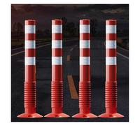 4pcs Plastic Traffic Channelizer Cone, Ø 20 x 75 cm Anti-collision Driveway and Pedestrian Safety Bollards with Screws for Increased Visability(Red and white)