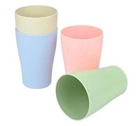 4Pcs Plastic Unbreakable Reusable Drinking Cups - 400ml/14oz for Adults Kids, Lightweight Picnic, Tea, Milk, Juice, Coke, Coffee - Heat and Cold Resistant, Dishwasher and Microwave Safe
