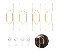 4Pcs Plate Hangers for Walls Invisible Plate Holder Wall Plate Hangers Decorative Wire Plate Hangers W Shaped Spring Hook Holder with Wall Hooks for Decorative Plates and Art