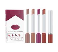 4pcs Plumping Lipstick Set, Plumping Lip Gloss Set Nude Lipstick Tinted Lip Balm Lip Stain High Pigmented Lip Balm Long Lasting Waterproof Lipgloss Gloss Set Lipstick Long Lasting (B)