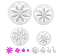 4Pcs Plunger Cookie Cutter 4 Size Daisy Flower Biscuit Cutter Food Grade Easy Release Heat Resistant Odor-Free Cookie Press, Baking Tools for Kitchen Biscuit