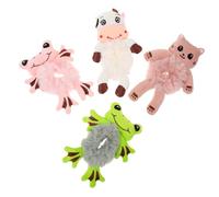 4Pcs Plush Animal Hair Bands Soft Elastic Ponytail Holders Cute Cartoon Furry Scrunchies for Girls Stable Non-Slip Hair Ties for Buns and Ponytails