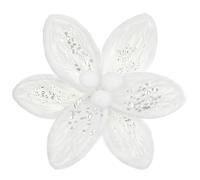 4PCS Plush Christmas Flower for Decorations, 10'' Large Fluffy Artificial Flowers Fake Poinsettia, White Floral Ornaments for Xmas Home Decor, Christmas Tree, Wreath, Garland, New Year, Wedding