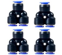 4PCS Pneumatic Fittings Water Pipes Pipe Connector 4-16mm Plastic Hose Quick Couplings Air Straight Gas(Py-4mm)