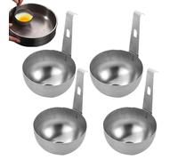 4PCS Poached Egg Moulds - Stainless Steel Egg Poacher Cups,Hangable Nonstick Round Boiler Cups Steamer,Circular Nonstick SteamerCups For Kitchen Cooking, Picnic, Breakfast, Household