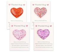 4pcs Pocket Hug, Pocket Hugs for Friends, Thinking of You Gifts, Keepsake Gifts for Women Friends, Positive Good Luck Gifts for Birthday Wedding Christmas Mothers Day Valentines