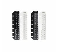 4Pcs Pocket Ruler, Plastic Page Marker Snap-in Ruler Page Marker Book Mark Measuring Tools for Notebook Journal Handbook (Clear and Black-13.5cm*3.3cm/5.31in*1.3in)