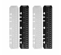 4Pcs Pocket Ruler, Plastic Page Marker Snap-in Ruler Page Marker Book Mark Measuring Tools for Notebook Journal Handbook (Clear and Black-21.8cm*4.6cm/8.58in*1.81in)