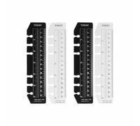 4Pcs Pocket Ruler, Plastic Page Marker Snap-in Ruler Page Marker Book Mark Measuring Tools for Notebook Journal Handbook (Clear and Black-18.1cm*4m/7.13n*1.57in)