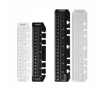 4Pcs Pocket Ruler, Plastic Page Marker Snap-in Ruler Page Marker Book Mark Measuring Tools for Notebook Journal Handbook (Clear and Black-18.1cm*4m/7.13n*1.57in+13.5cm*3.3cm/5.31in*1.3in)