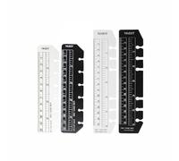 4Pcs Pocket Ruler, Plastic Page Marker Snap-in Ruler Page Marker Book Mark Measuring Tools for Notebook Journal Handbook (Clear and Black-21.8cm*4.6cm/8.58in*1.81in+18.1cm*4m/7.13n*1.57in)