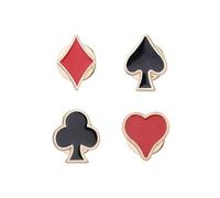 4Pcs Poker Enamel Lapel Pins for Men Women Suits Collar Brooch Playing Card Brooch Pin for Men Poker Costume Accessories for Men Women Poker Lover Birthday Gifts for Men Poker Players Husband Dad