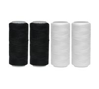 4PCS Polyester Sewing Threads, 110m/120Yards Black and White Sewing Thread, Clothes Sewing Repair Spools Thread, Universal Sewing Machine Threads, DIY Embroidery Thread Sewing (Black and White)