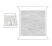 4PCS Polyester Sneaker Dryer & Washing Machine Bag - 40×40cm Dryer Shoes Holder with Metal Zipper & Adjustable Velcro Straps, Versatile Mesh Laundry Bags for Shoes, Clothes & Toys, White, White