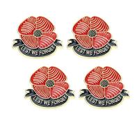 4PCS Poppy Brooch, Poppy Flower Brooch, Memorial Day Gifts, Veterans Day Jewellery, Memorial Day Broochs for Women and Men