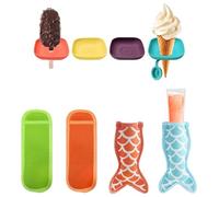 4PCS Popsicle Holders for Kids,Drip Free Popsicle Holder,Reusable No Drip Ice Pop HoldersHolders, Colorful Ice Lolly Holder Drip Catchers for Kids Party Summer Pool