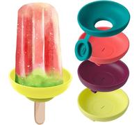 4pcs Popsicles Holders for Kids - Reusable DripFree Silicone Ice Cream Holders, Catches Drips Before They Drop, Colorful MessyFree Ice Pop Holder for Kids Birthday and Summer Partys
