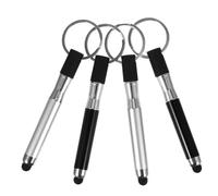 4pcs Portable Capacitive Stylus Pens with Keyring Loop Black