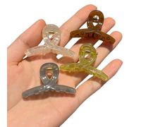 4PCS Portable Hairpin Translucent Jelly Design 1.8" Loose Strands and Compact Size Half Hairstyle Hair Clip for Casual Hairstyle