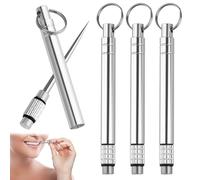 4PCS Portable Mini Titanium Toothpicks Holder,Reusable Pocket Metal Toothpick with Stainless Steel Toothpick Holder for Daily Use,Travel,Ideal for Travelers,Eco-Conscious Users